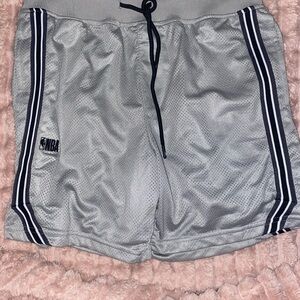NBA Gray Mesh Shorts with Black Accents